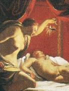 Simon Vouet Psyche betrachtet den schlafenden Amor oil painting reproduction